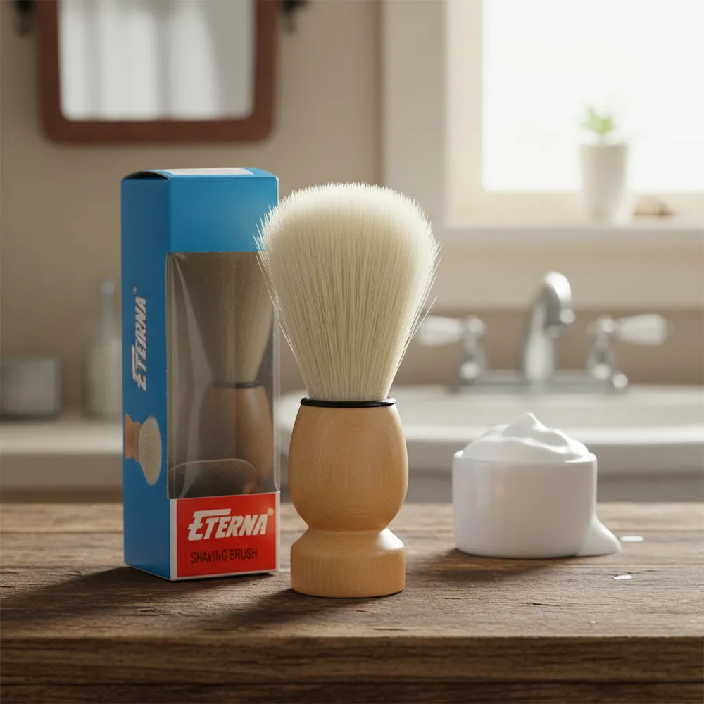 Brocha Cepillo Para Afeitar Afeitarse Barba Madera Caja X6 Madera - Imagen 2